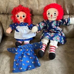 Raggedy Ann dolls with extra dress